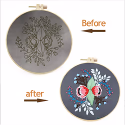 Meecaa Flower Embroidery Kit Starter Set  Hand Embroidery Set Pattern Printed Cross Stitch Set for Beginner Adults  with Embroidery Hoop and Instructi