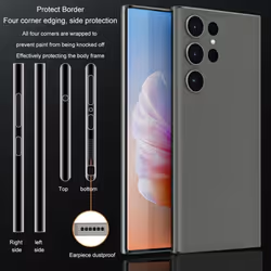 Samsung Galaxy S24 S23 Ultra S23 Plus Side Matte Screen Protector Film Hydrogel Protective Frame Film Border Sticker - S23 Ultra, Clear
