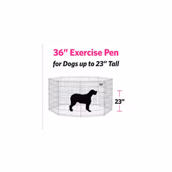 New World Dog Exercise Pen & Playpen without a Door; 60.96 cm by 91.44 cm; Black E-Coated; B554-36