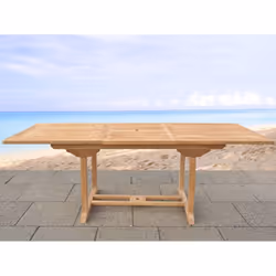 Garden table acacia wood - rectangular table, extendable - JAVA