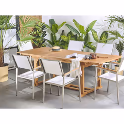 Garden table acacia wood - rectangular table, extendable - JAVA
