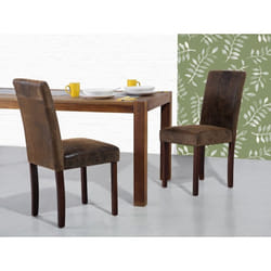 Dining chair - Kitchen Chair - Old Leather - Brown - BROADWAY