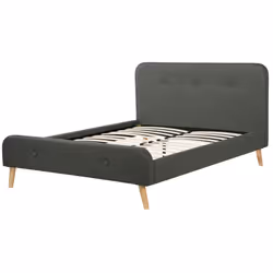 Fabric Double Bed Grey RENNES