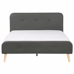 Fabric Double Bed Grey RENNES