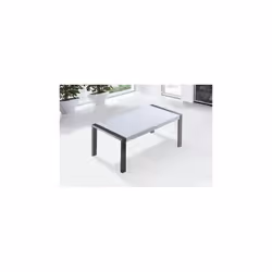 Luxury Stainless Steel White High Gloss Banded Dining Table - ARCTIC I