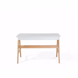 Desk - Computer Desk - Computer Table - 2 Drawers - 120x70 cm - White - SHESLAY