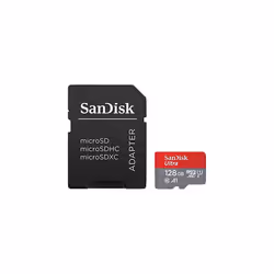 SanDisk Ultra 128 GB microSDXC Memory Card + SD Adapter with A1 App Performance Up to 100 MB/s, Class 10, U1