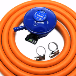 CALOR GAS Brand Butane 21Mm Gas Regulator 1Mt Hose & 2 Clips 5 Year Warranty