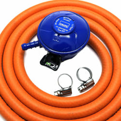 CALOR GAS Brand Butane 21Mm Gas Regulator 1Mt Hose & 2 Clips 5 Year Warranty