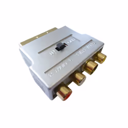 Gold Switchable Scart to 3 Phono & S-Video Adaptor