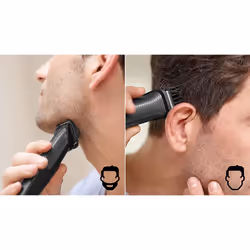 Philips 7-in-1 All-In-One Trimmer, Series 3000 Grooming Kit for Beard & Hair with 7 Attachments, Including Nose Trimmer, Self-Sharpening Bla