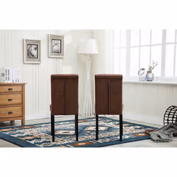 MCC2 x Dining Chairs Lined Fabric Chairs, Solid Wooden Legs home & restaurants - Brown