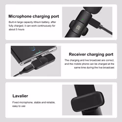 PULUZ Wireless Lavalier Noise Reduction Reverb Microphones for Type-C Phone, Type-C Receiver and Dual Microphones (Black)