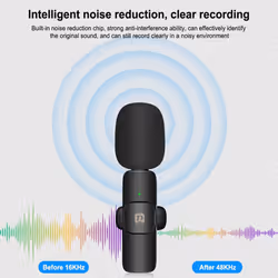 PULUZ Wireless Lavalier Noise Reduction Reverb Microphones for Type-C Phone, Type-C Receiver and Dual Microphones (Black)