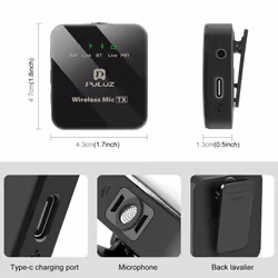 PULUZ Wireless Lavalier Microphone for iPhone / iPad, 8-Pin Receiver (Black)