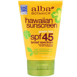 Alba Botanica Hawaiian Green Tea SPF 45 Sunscreen, 4 oz (113 g)