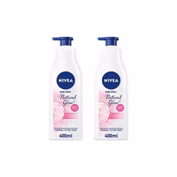 NIVEA Moisturiser Even Tone Body and hand Lotion Natural Glow 400ml Pack of 2