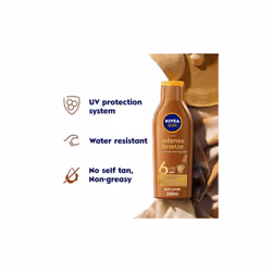 NIVEA SUN Tanning Lotion Moisturiser  Intense Bronze with Vitamine E SPF 6 For All Skin Types  200ml
