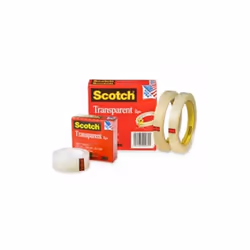3M  Transparent Tape- 1in. Core- .75in.x1000in.- 12-PK