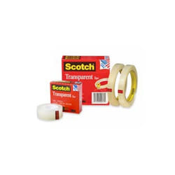3M  Transparent Tape- 1in. Core- .75in.x1000in.- 12-PK