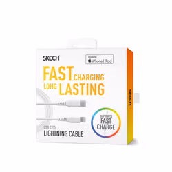 Skech SKEL-CTL-LC-WTE, 0.91 m, Lightning, USB C, Male, Male, White