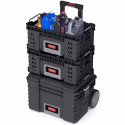 Keter DIY Tool Storage 22 Inch Organizer Durable Crate Black
