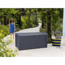 Keter Garden Storage Box Borneo 416L Outdoor Entryway Trunk Chest Bench Box
