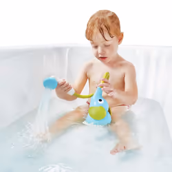 Baby Bath Shower Head - Elephant Water Pump with Trunk Spout Rinser - Control Water Flow from 2 Trunk Knobs for Maximum Fun in Tub or Sink for Infants