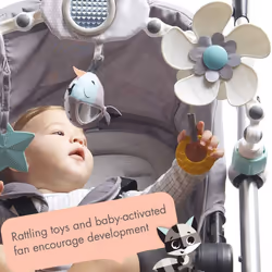Tiny Love Sunny Stroll Activity Arch with Rattle Toys, 0m +, Adjustable Clips fit any Pram or Pushchair, Magical Tales