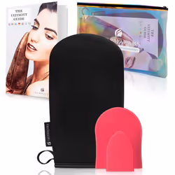 Ultimitt Black Self Tanning Applicator Mitt: Reusable Streak-Free Bronzing Sunless Tan Application Glove. Indoor Fake Skin Ba ...