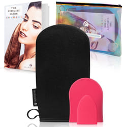 Ultimitt Black Self Tanning Applicator Mitt: Reusable Streak-Free Bronzing Sunless Tan Application Glove. Indoor Fake Skin Bake Tan Microfiber Cloth.