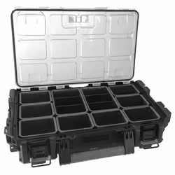 Keter DIY Tool Storage Organizer Black Clear Cover