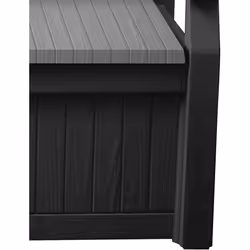 Keter Eden Bench Outdoor Storage Box Garden Furniture, Graphite and Grey, 132.5L x 75W x 18.5H cm