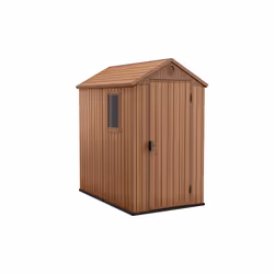 Keter Darwin 4x6, Plastic shed, Single, Gable roof, Brown, Resin, Brown