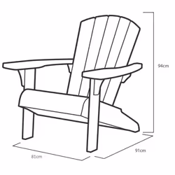 Keter Adirondack Chair Troy White Outdoor Lawn Patio Curveback Classic Seat