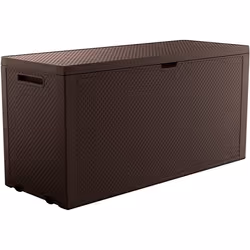 Outdoor Plastic Garden Storage Box Emily Keter Chest Brown