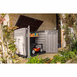 Store It Out Pro Outdoor Storage Shed, 145.5 x 82 x 123cm Beige/Brown