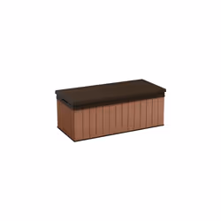 Keter Darwin 380L Outdoor Garden Furniture Storage Box Brown Evotech+ Wood Look and Feel | Fade Free | All Weather Resistant  ...