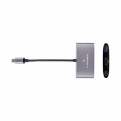 Kramer Electronics KDock-1, Wired, USB 3.2 Gen 1 (3.1 Gen 1) Type-C, 60 W, Silver, 3840 x 2160 pixels, 0 - 70 °C