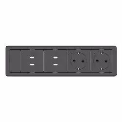 Kramer Electronics T–IN4–REC1(B), Black, Screwless, Any brand, Matte, Faceplate, 0 - 40 °C