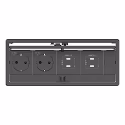 Kramer Electronics T-IN4-REC2(B), Black, Screwless, Any brand, Matte, Faceplate, 0 - 40 °C