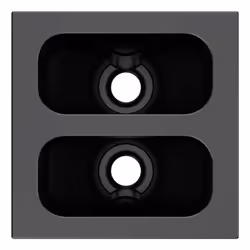 Kramer Electronics MCP–2(B), Black, Screwless, Any brand, Matte, Faceplate, 50 mm