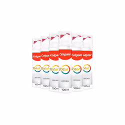 Colgate Total Original Toothpaste Pump, 6 x 100 ml - Stronger 24-hour bacterial defence* - Unique dual zinc antibacterial tec ...