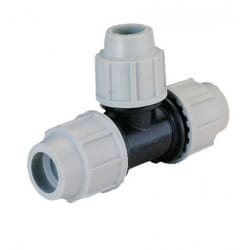 Plasson Compression MDPE 90 Reducing Tee - 32mm x 32mm x 25mm