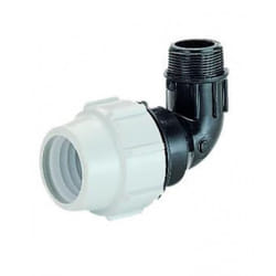 Plasson Compression MDPE Male 90 Elbow - 20mm x 1/2" BSP