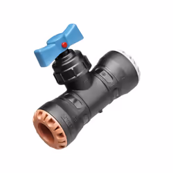 Plasson MDPE to Copper Push Fit Stop Tap - 32mm x 28mm