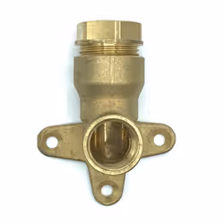 Plasson Brass Compression Wall Plate Elbow - 20mm x 1/2" BSP