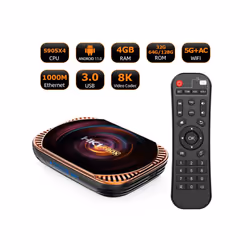 MECOOL HK1RBOX X4 4K TV Box, Android 11 Amlogic S905X4 CPU with RC 4GB+32GB(UK Plug)