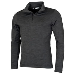 J.Lindeberg Mens Destry Zip Mid Layer Breathable Golf Sweater - L, Black Melange