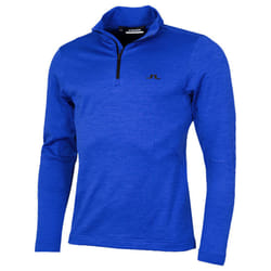 J.Lindeberg Mens Destry Zip Mid Layer Breathable Golf Sweater - M, Club Blue Melange